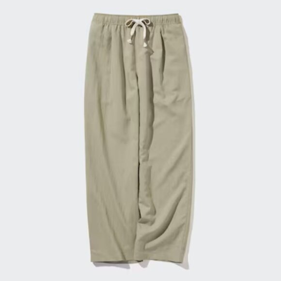 UNIQLO Linen Blend Easy Pants Green SZ M - Picture 2 of 6